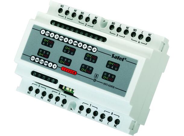 Sone- og relémodul for Integra - DIN 8 soner, 8 releer (230Vac,16A)
